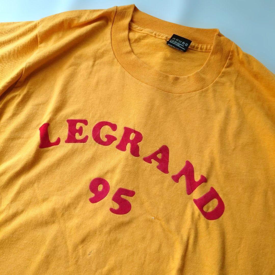 90s colledge flock print tee L