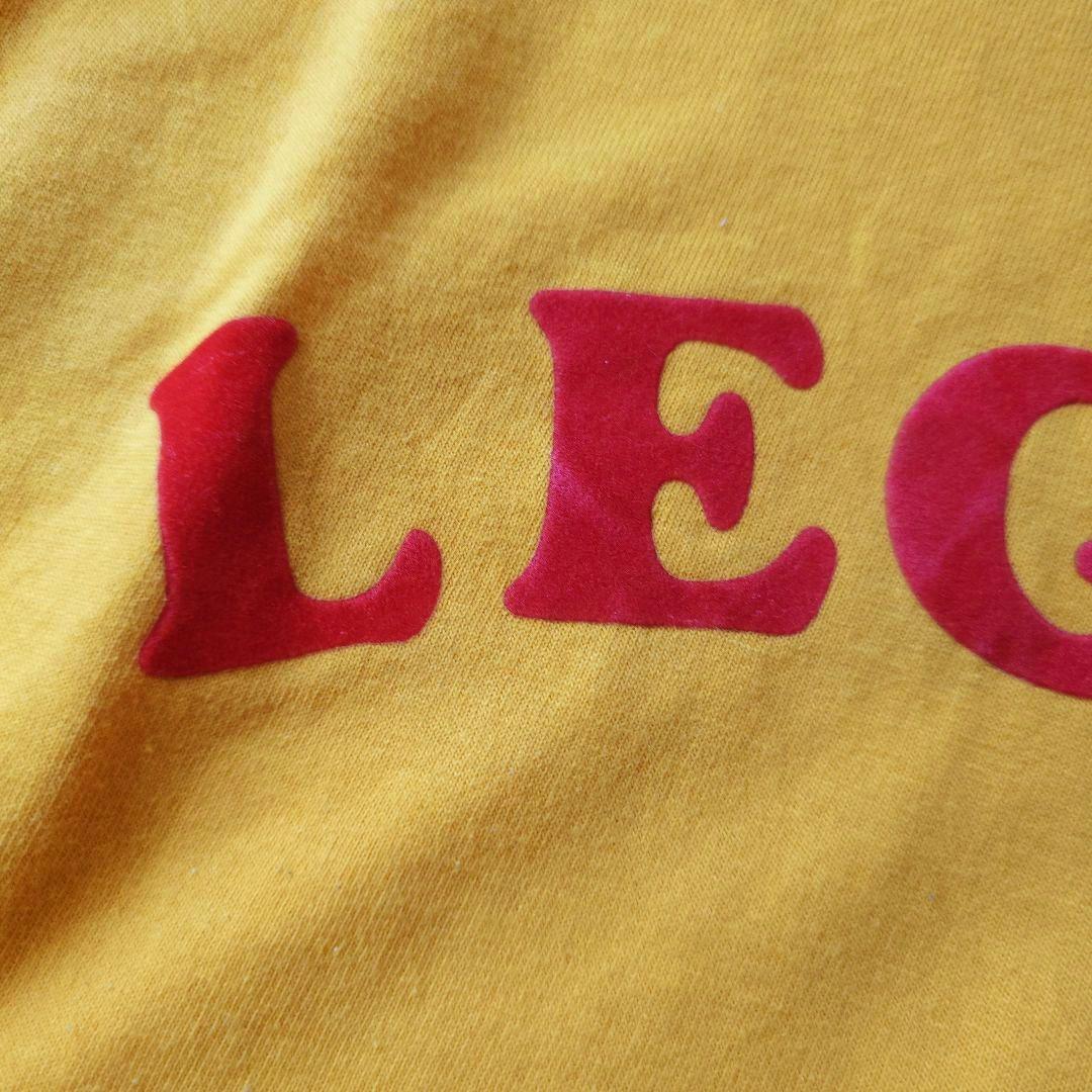 90s colledge flock print tee L