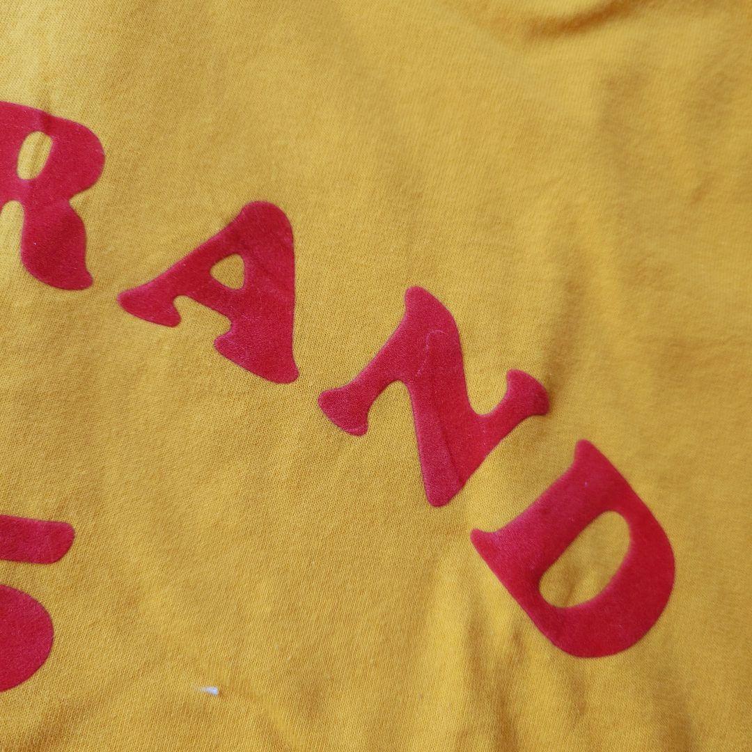 90s colledge flock print tee L