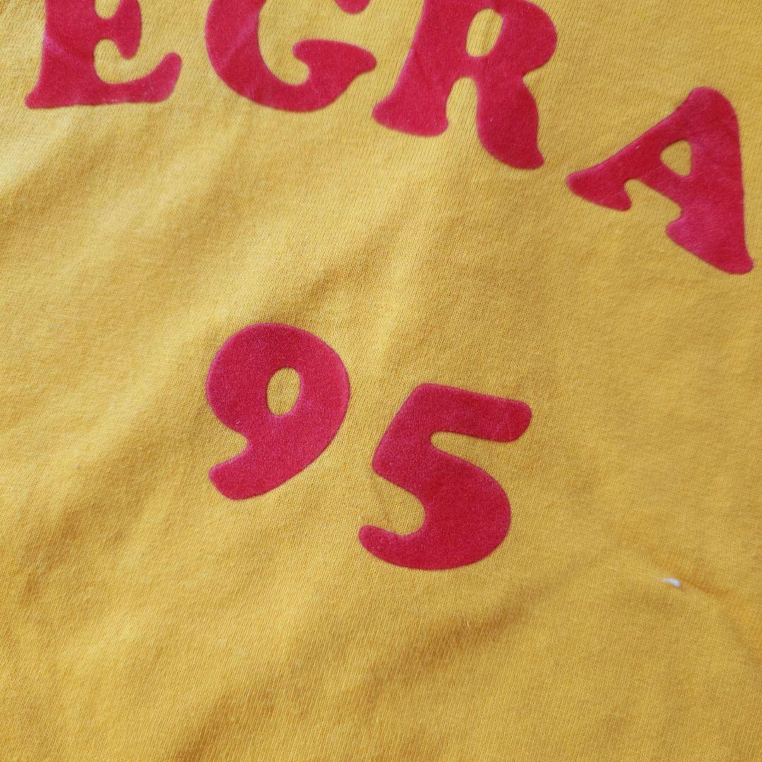 90s colledge flock print tee L
