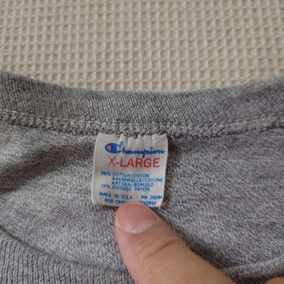 80s Champion trico tag Heather Grey colledge tee XL