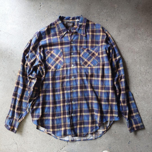 80s CAMPUS print flannel shirts XL