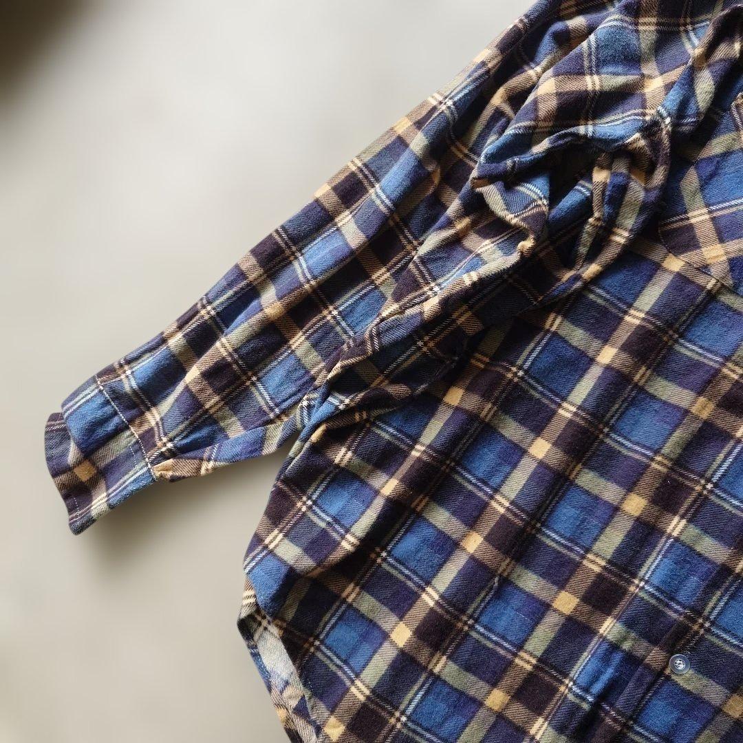 80s CAMPUS print flannel shirts XL