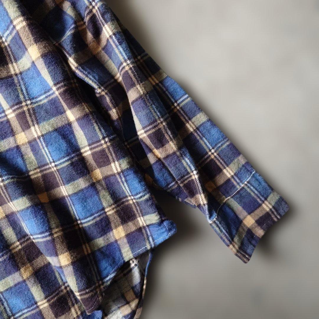 80s CAMPUS print flannel shirts XL