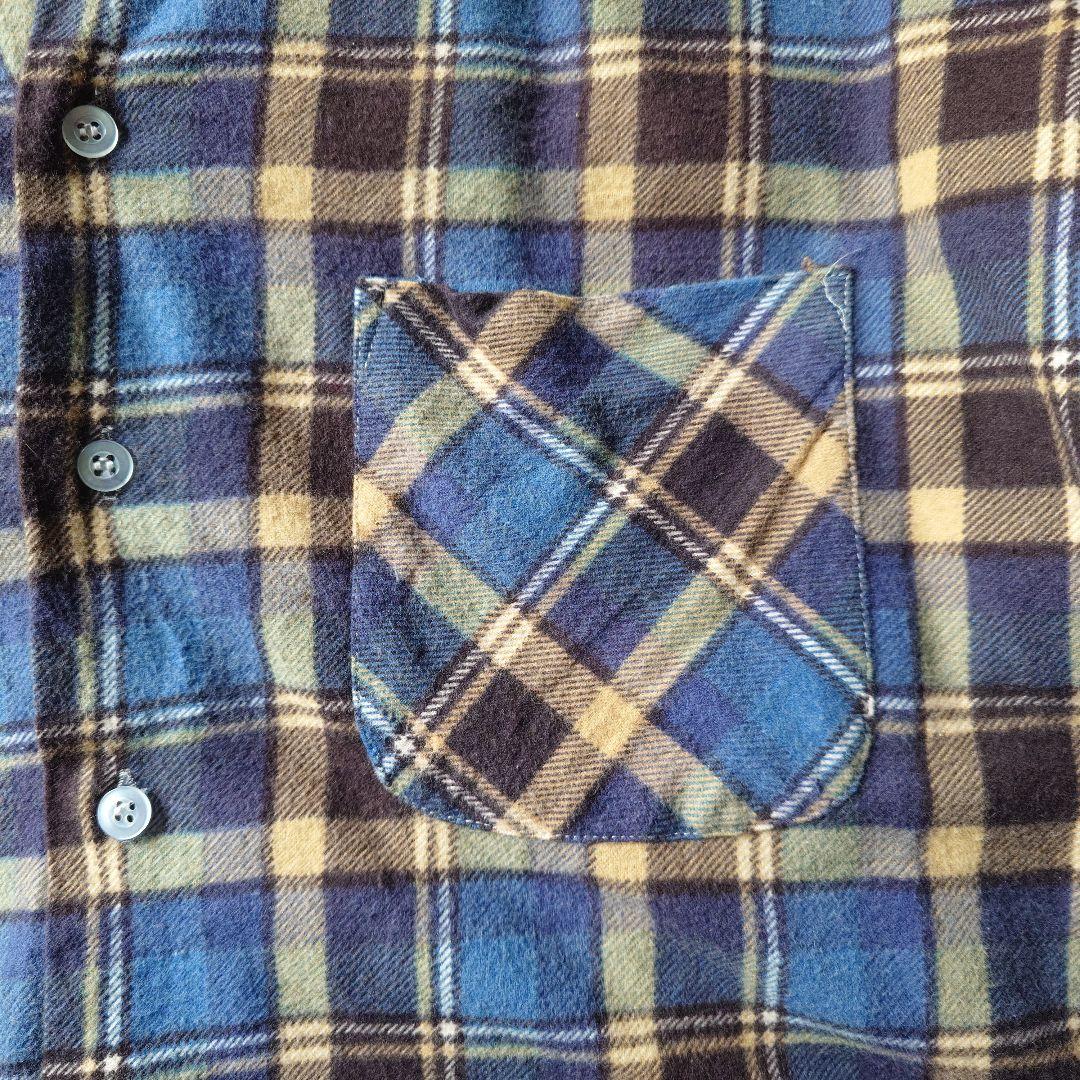80s CAMPUS print flannel shirts XL