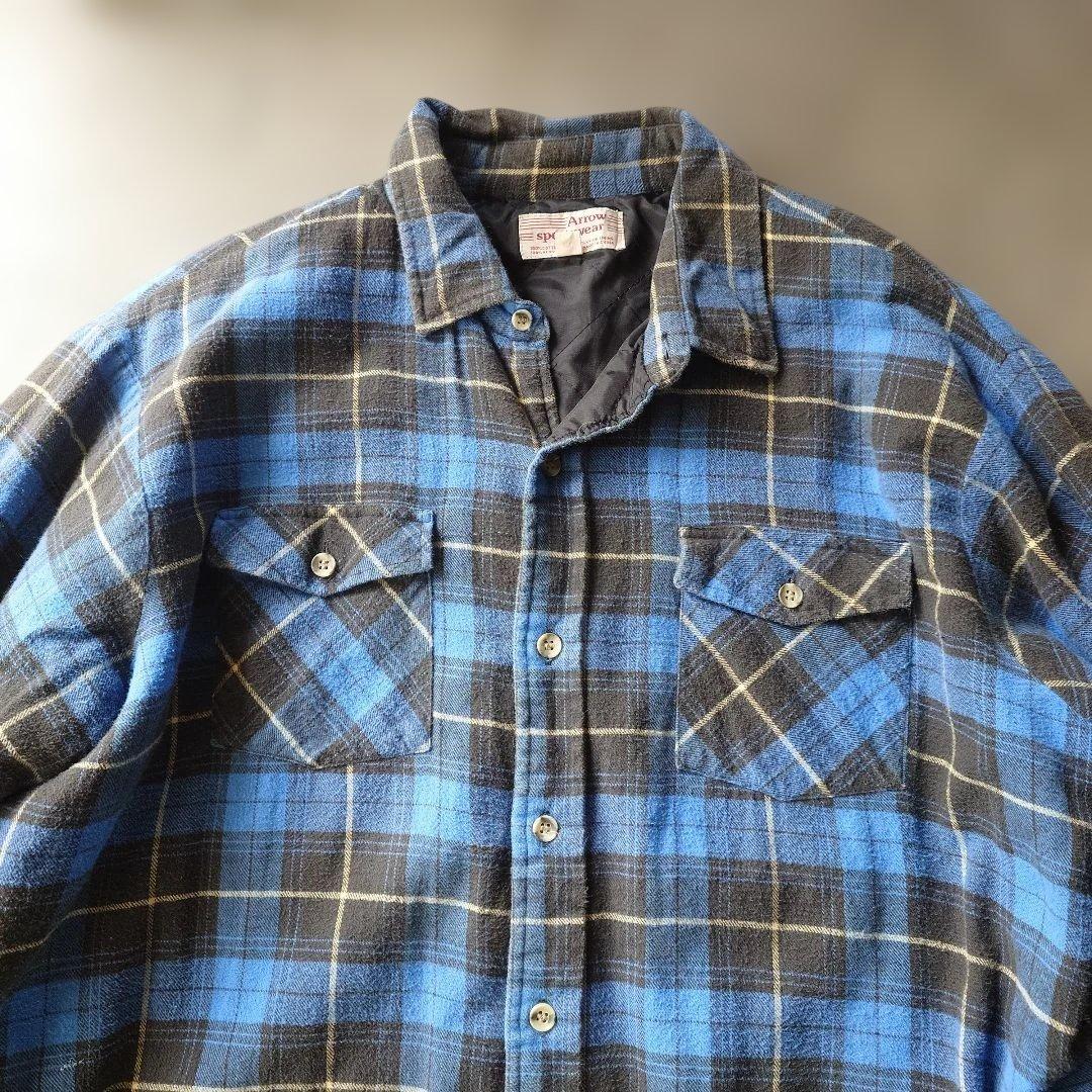 80s ARROW quilting shirts jacket XL