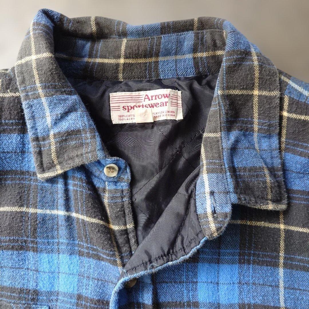 80s ARROW quilting shirts jacket XL