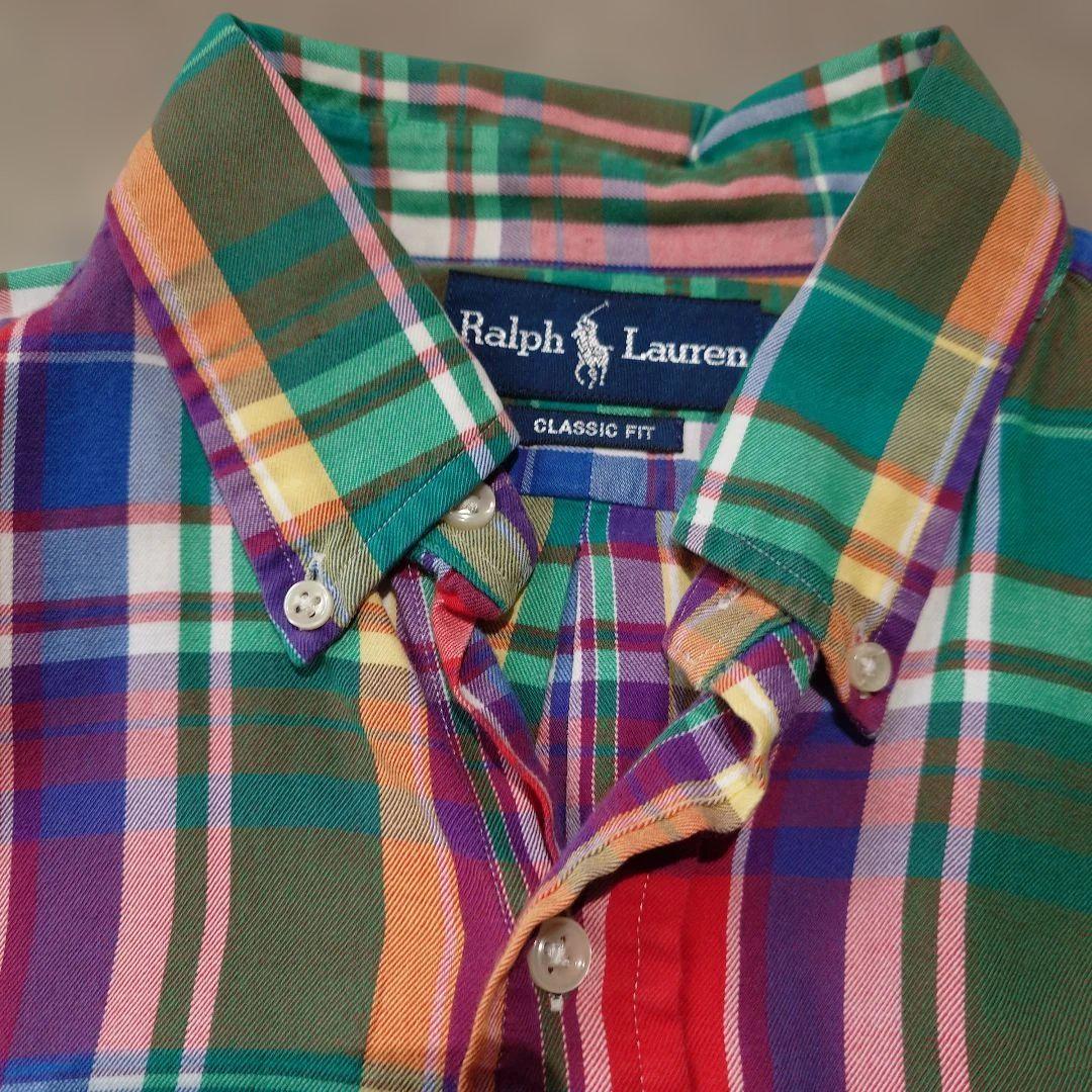 poloralphlauren madras check shirts M