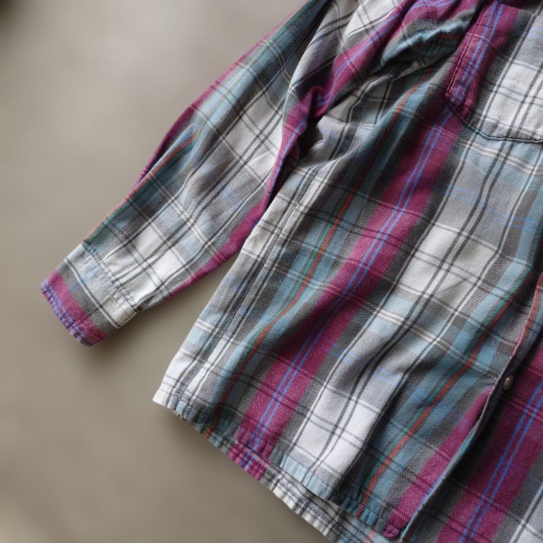 60s open collar board shirts flannel shirts made in USA sz M