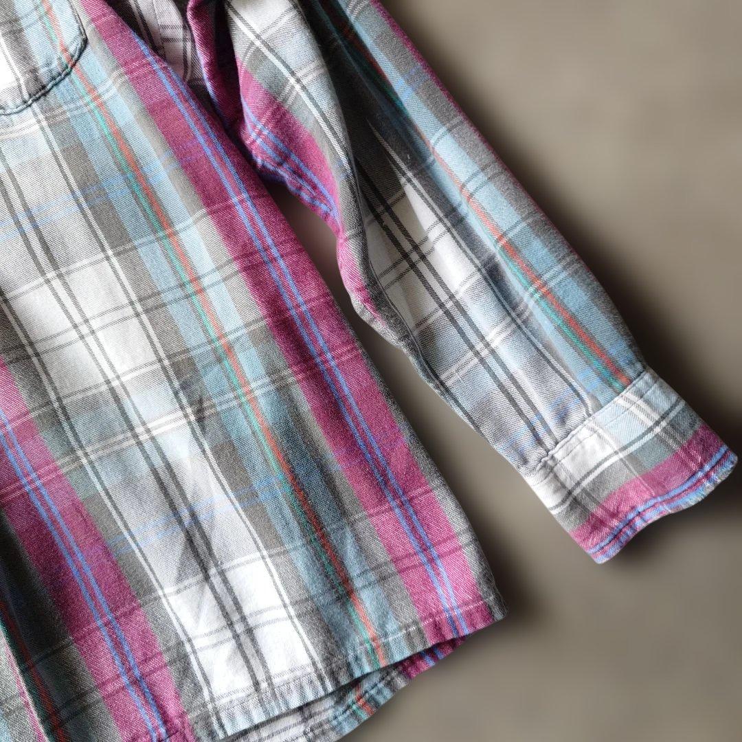 60s open collar board shirts flannel shirts made in USA sz M