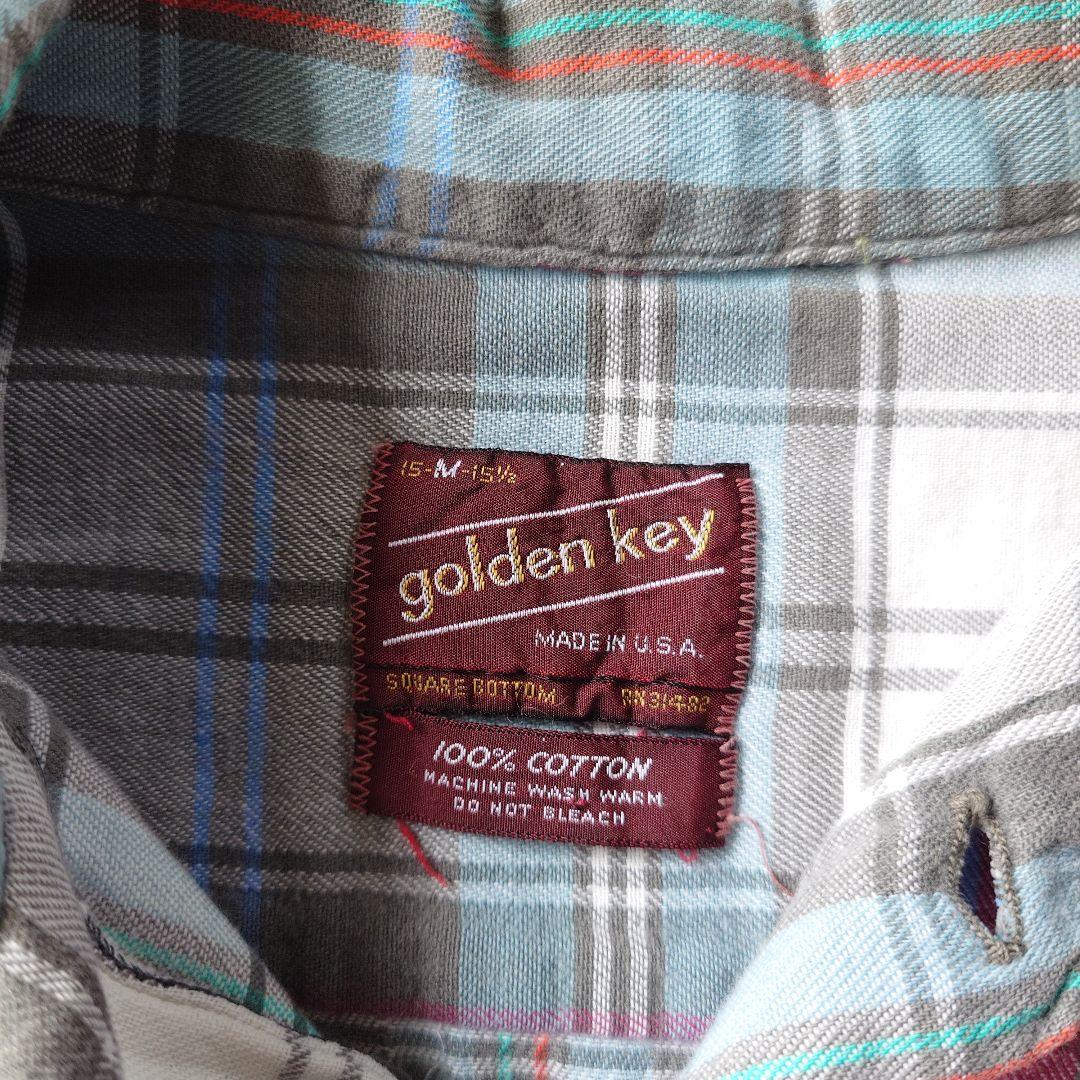 60s open collar board shirts flannel shirts made in USA sz M