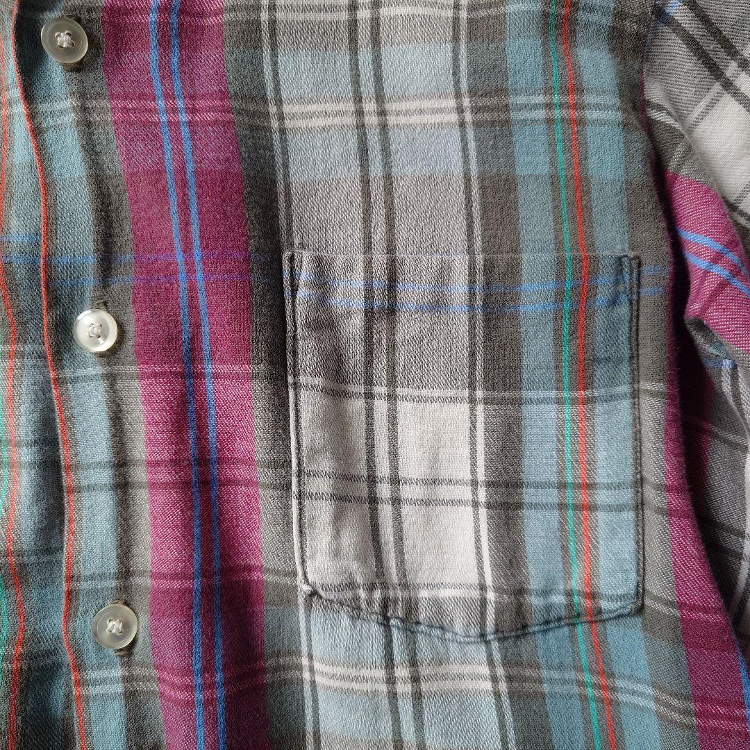 60s open collar board shirts flannel shirts made in USA sz M