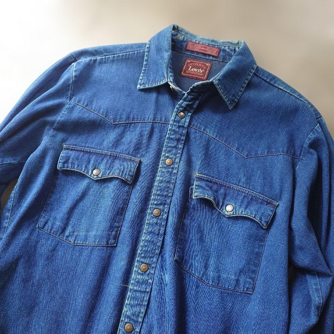 Levis's indigo denim work shirts M