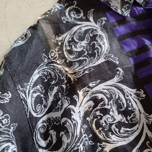 GOOUCH LINEN SHIRTS  グーチ デッドストック 麻シャツ　柄シャツ　切り替えデザイン