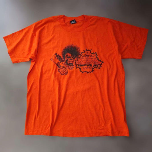 90s Fruit print tee skull XL single