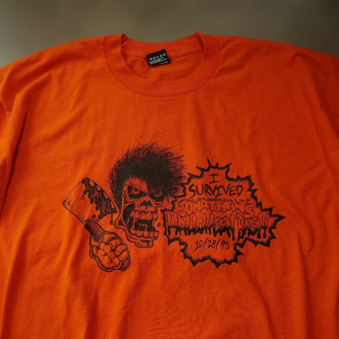90s Fruit print tee skull XL single