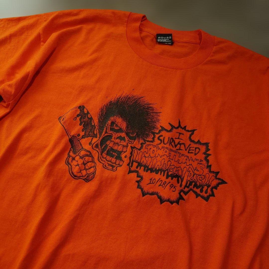 90s Fruit print tee skull XL single