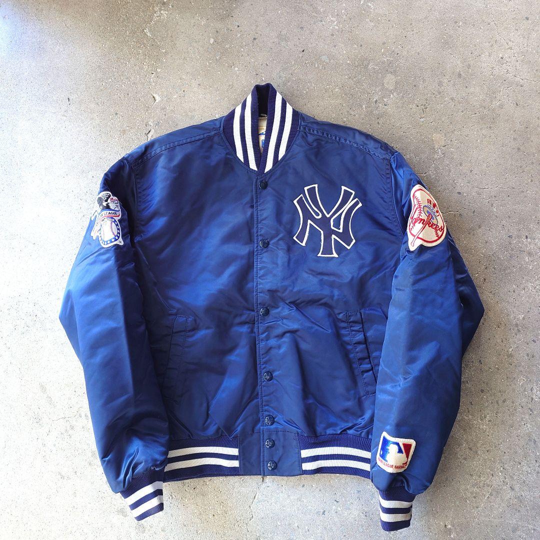 90's old yankees studium jacket M pyramid co 90年代　ニューヨークヤンキース　スタジャン　アメリカ製　M ピラミッド社
