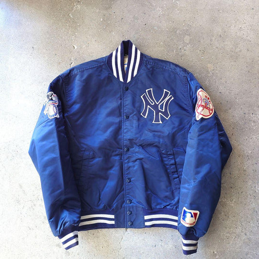 90's old yankees studium jacket M pyramid co 90年代　ニューヨークヤンキース　スタジャン　アメリカ製　M ピラミッド社