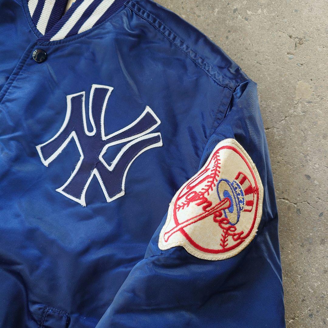 90's old yankees studium jacket M pyramid co 90年代　ニューヨークヤンキース　スタジャン　アメリカ製　M ピラミッド社