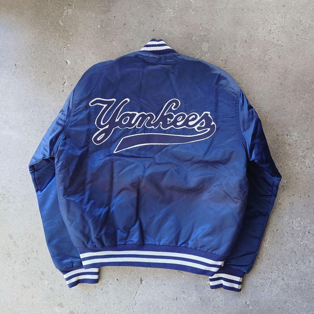 90's old yankees studium jacket M pyramid co 90年代　ニューヨークヤンキース　スタジャン　アメリカ製　M ピラミッド社
