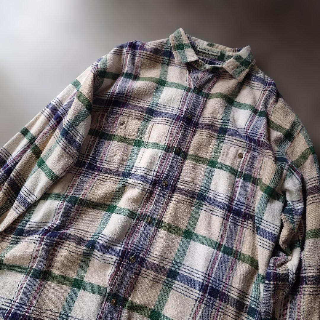 90s　Eddiebqauer flannel check shirts L