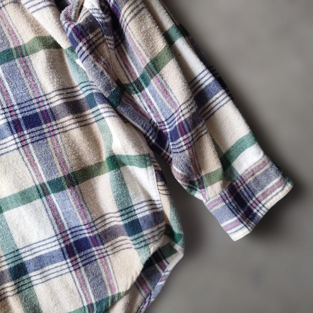 90s　Eddiebqauer flannel check shirts L
