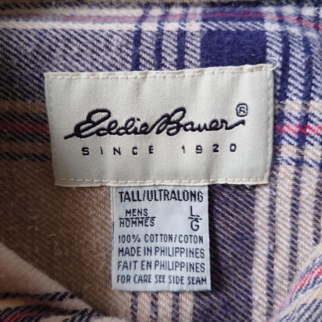 90s　Eddiebqauer flannel check shirts L