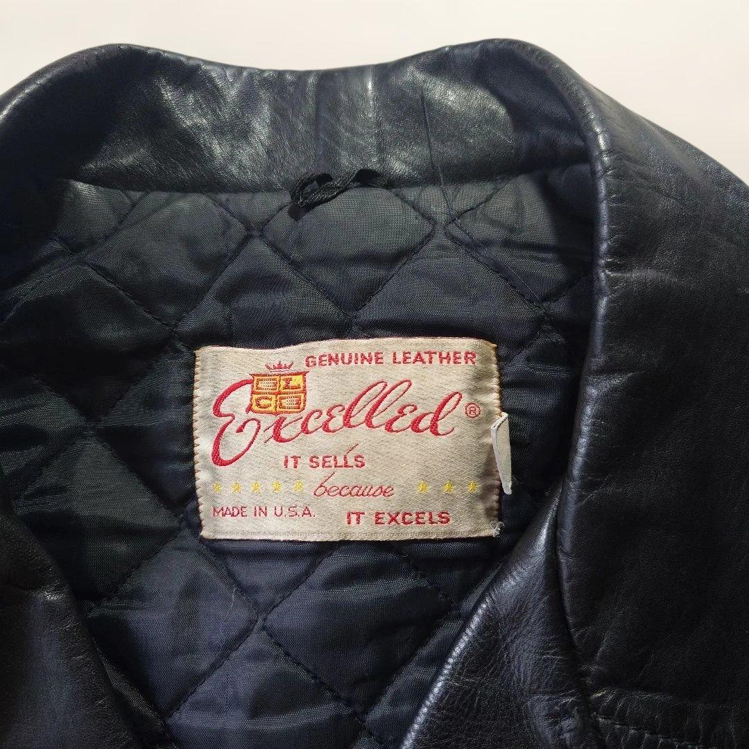 80s EXCELLED Leather double riders jacket sz 46 XL
