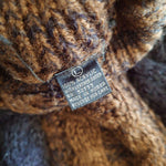 画像をギャラリービューアに読み込む, Used Leather Patch Knit 古着　ユーズド　レザーパッチ　デザイン　ニット　セーター　Ｌ相当
