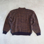 画像をギャラリービューアに読み込む, Used Leather Patch Knit 古着　ユーズド　レザーパッチ　デザイン　ニット　セーター　Ｌ相当
