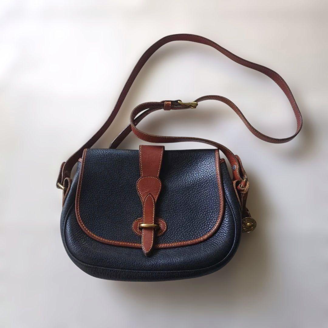 Dooney & Bourke Leather shulderbag Made in USA レザー ショルダーバッグ グレーブラック アメリカ