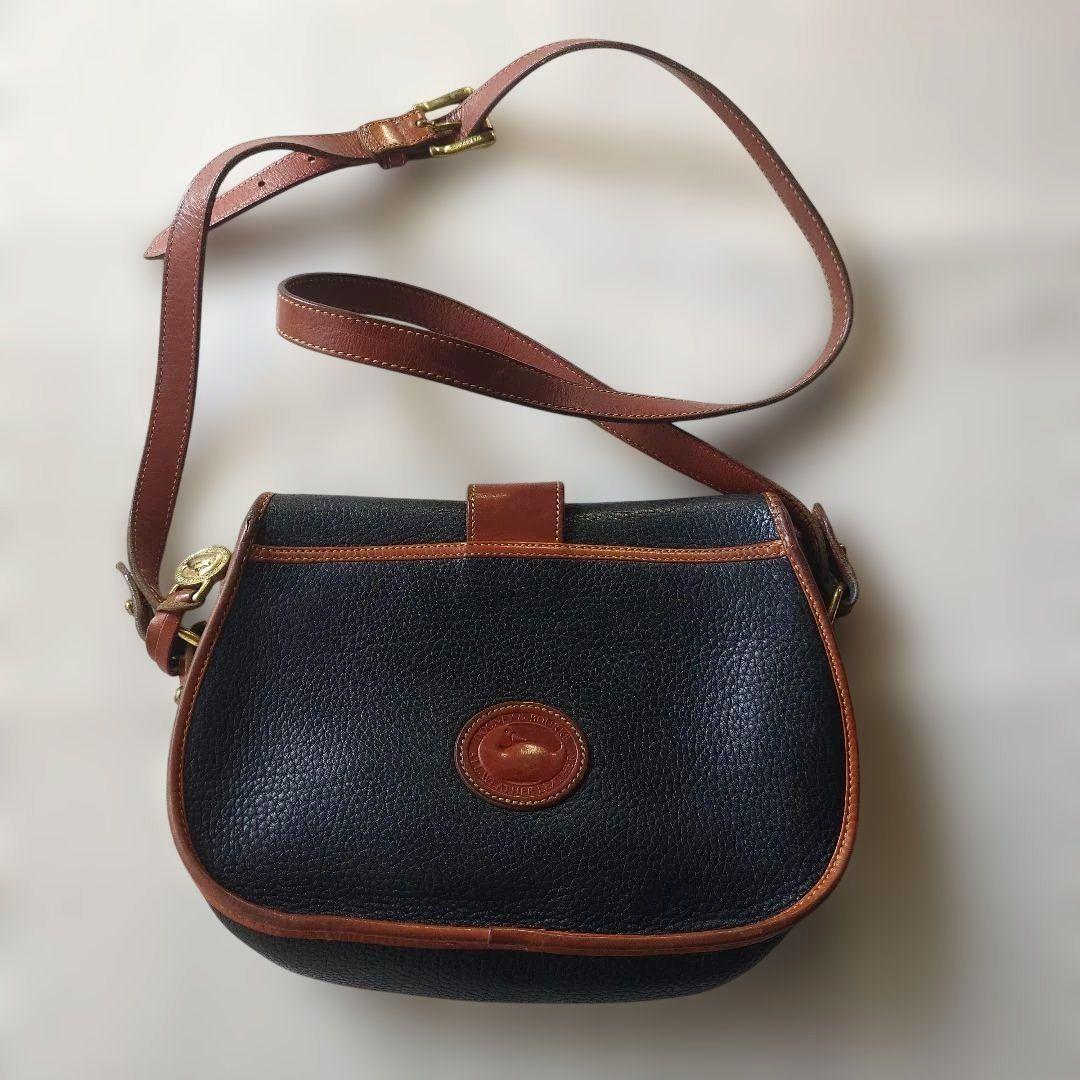 Dooney & Bourke Leather shulderbag Made in USA レザー ショルダーバッグ グレーブラック アメリカ