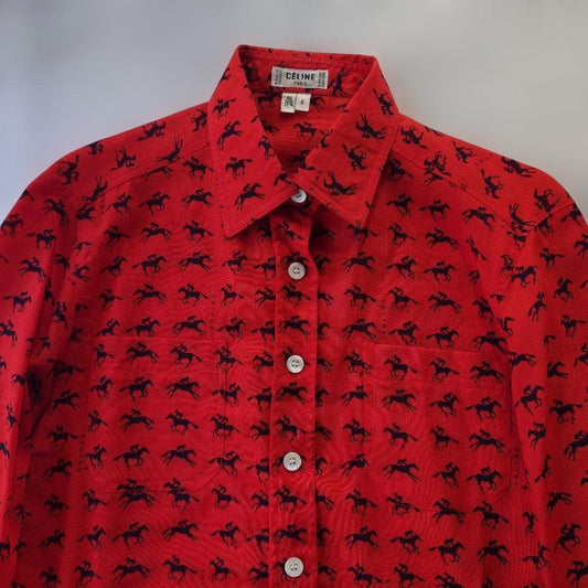 OLD CELINE horse shirts sz s