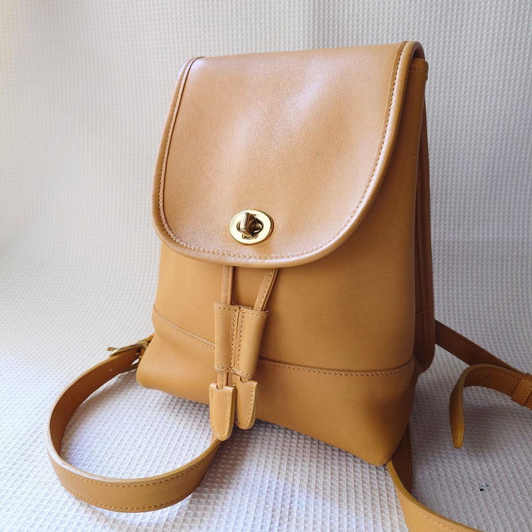 old coach USA オールドコーチ　レザーショルダーバッグ　リュック　イエロー