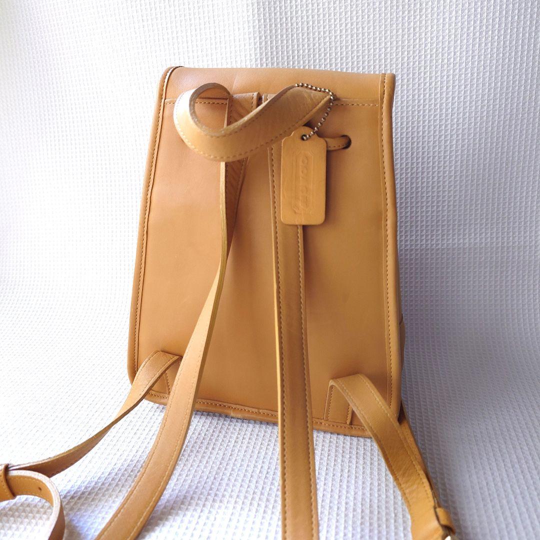 old coach USA オールドコーチ　レザーショルダーバッグ　リュック　イエロー