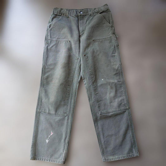 CARHARTT double kniee work pants olive w34L32