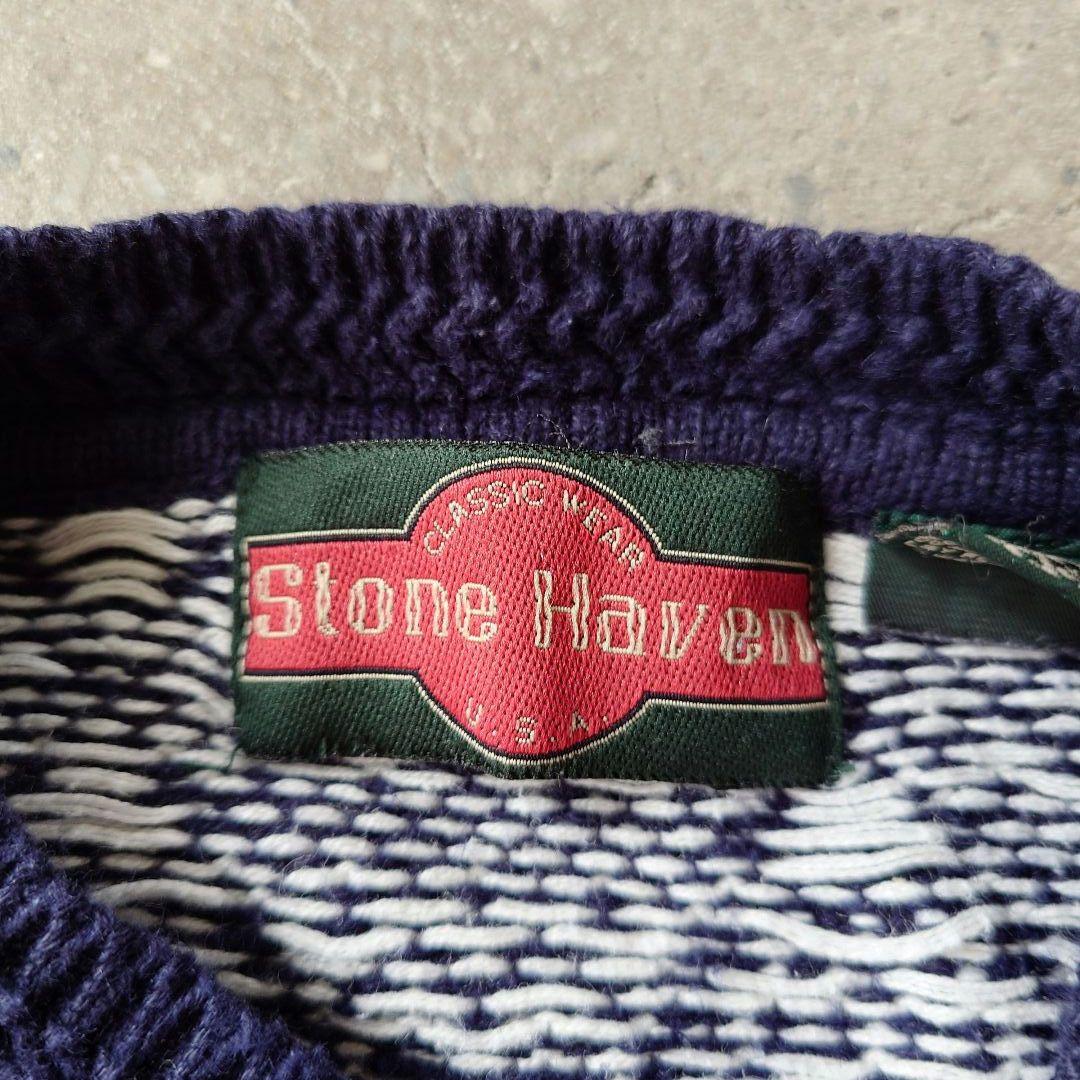 used cotton heavy knit L stone haven USA