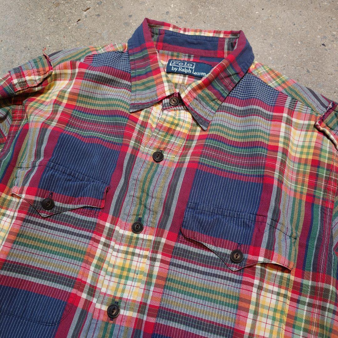 90s Poloralphlauren Madrass Ls shirts L