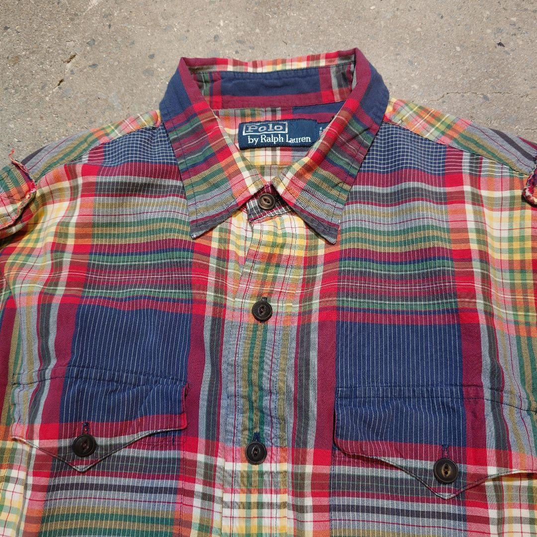 90s Poloralphlauren Madrass Ls shirts L