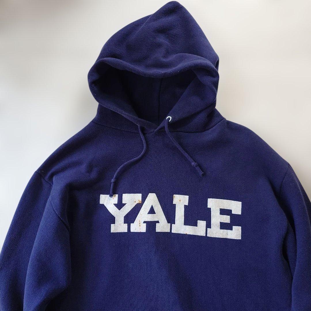 70s sportswear YALE sweat parka sz L