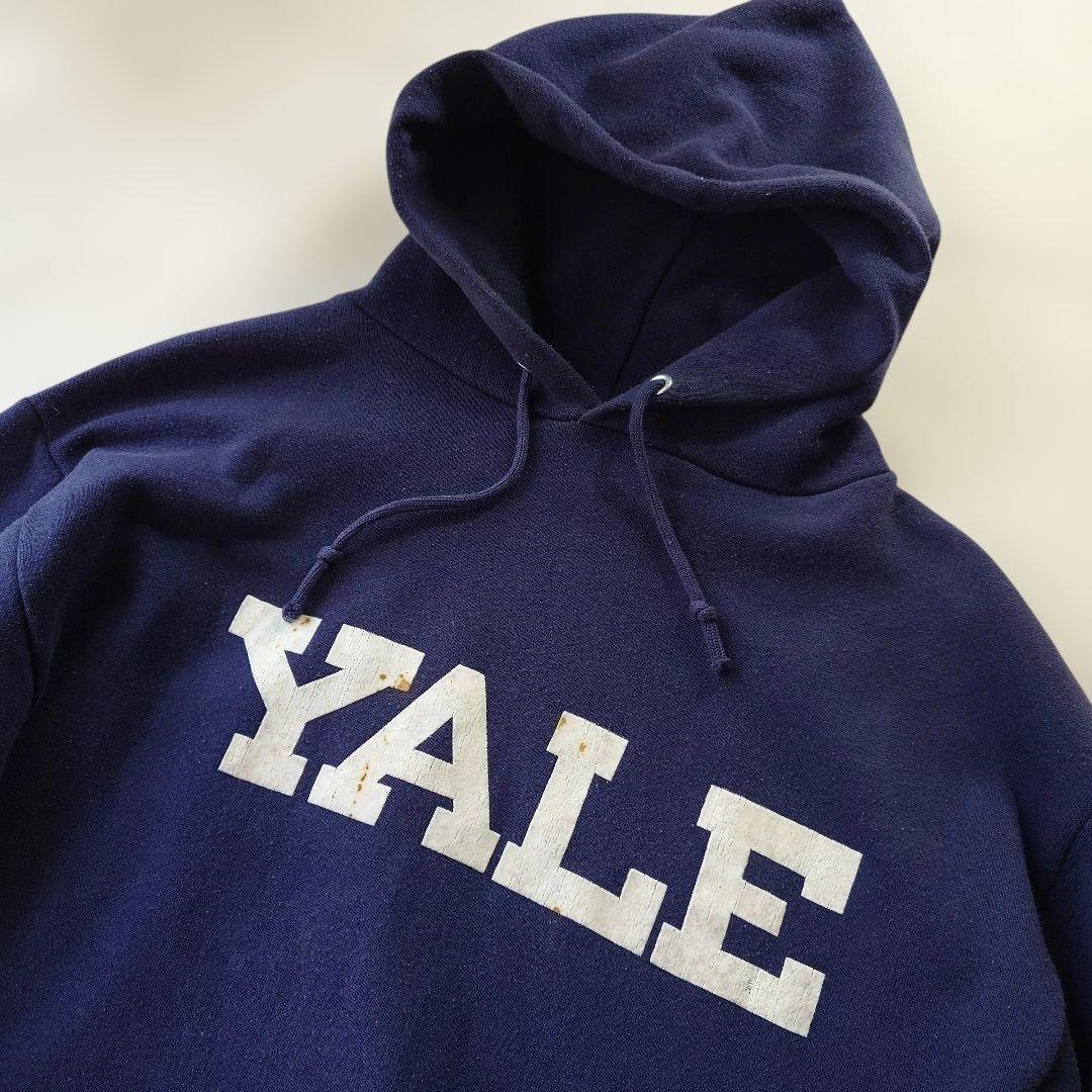 70s sportswear YALE sweat parka sz L
