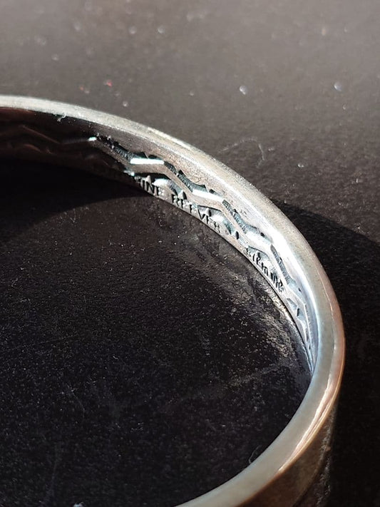 SUNSHINE REEVES inner stamp silver bangle 925 NAVAJO