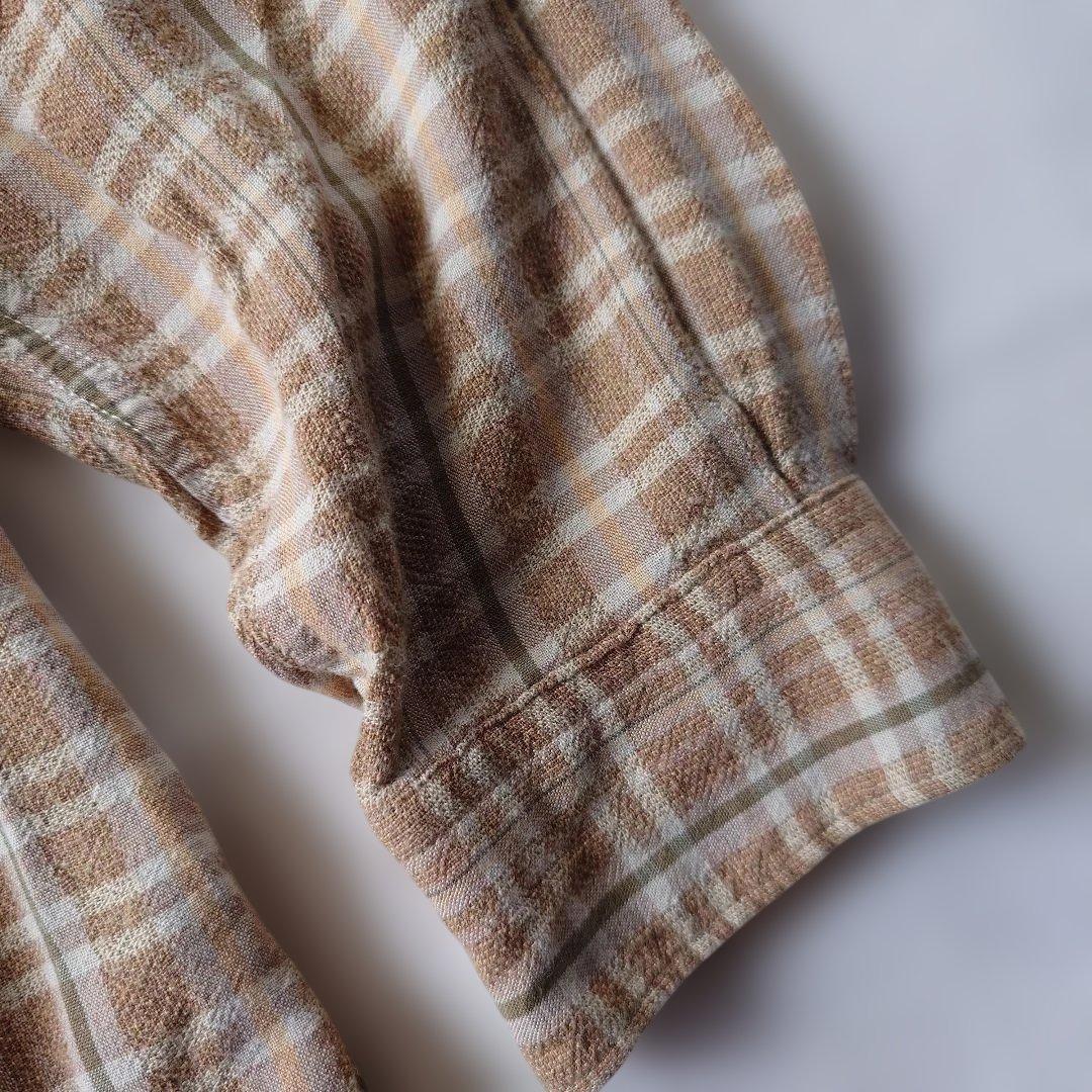 80s claibone rayon check shirts L