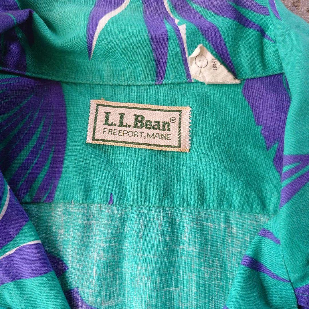 80s LLBEAN cotton ALOHA shirts L