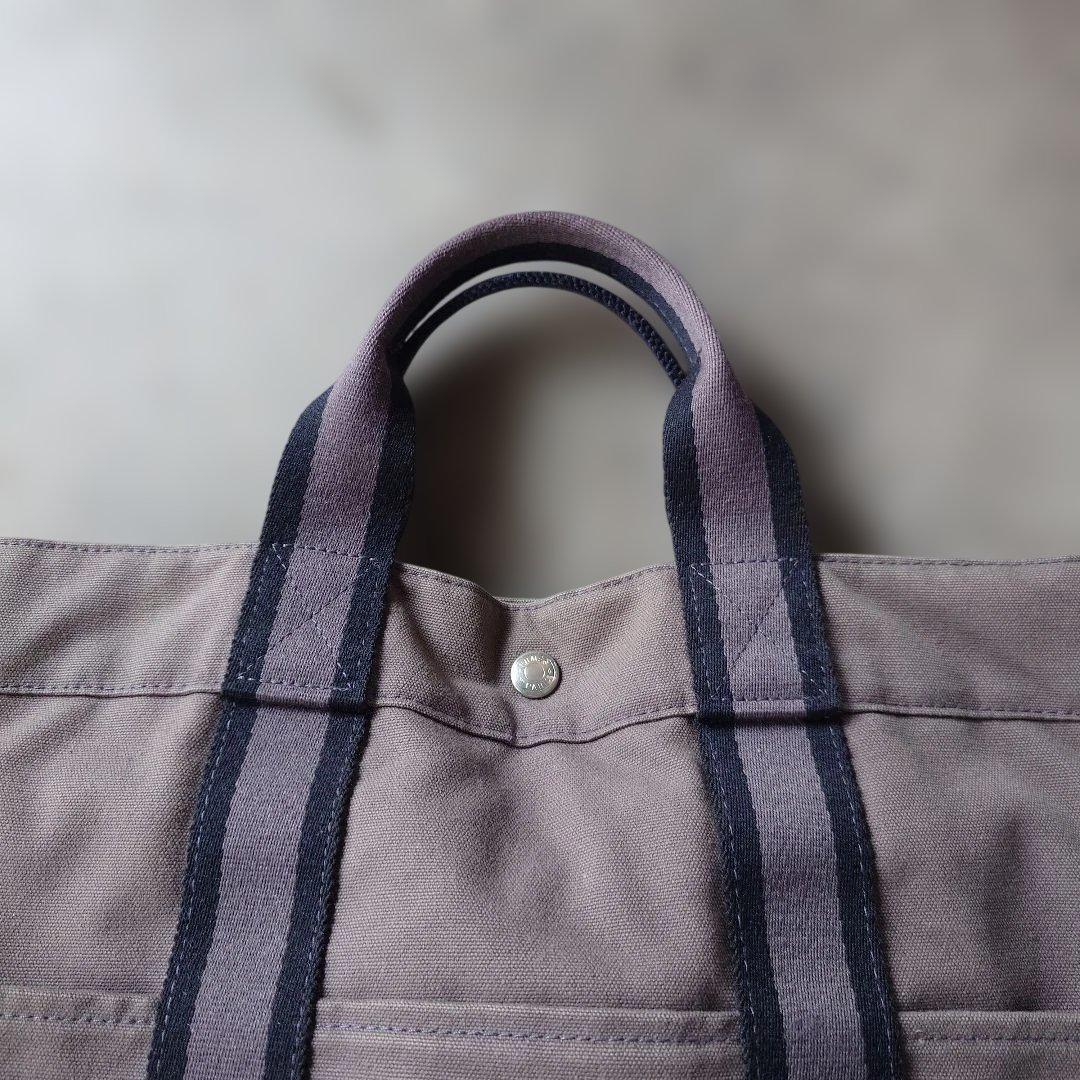 HERMES fourtoe MM canvas tote bag grey