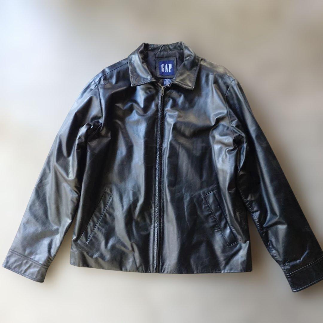 90s OLD GAP leather trucker jacket M