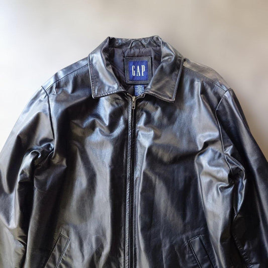 90s OLD GAP leather trucker jacket M