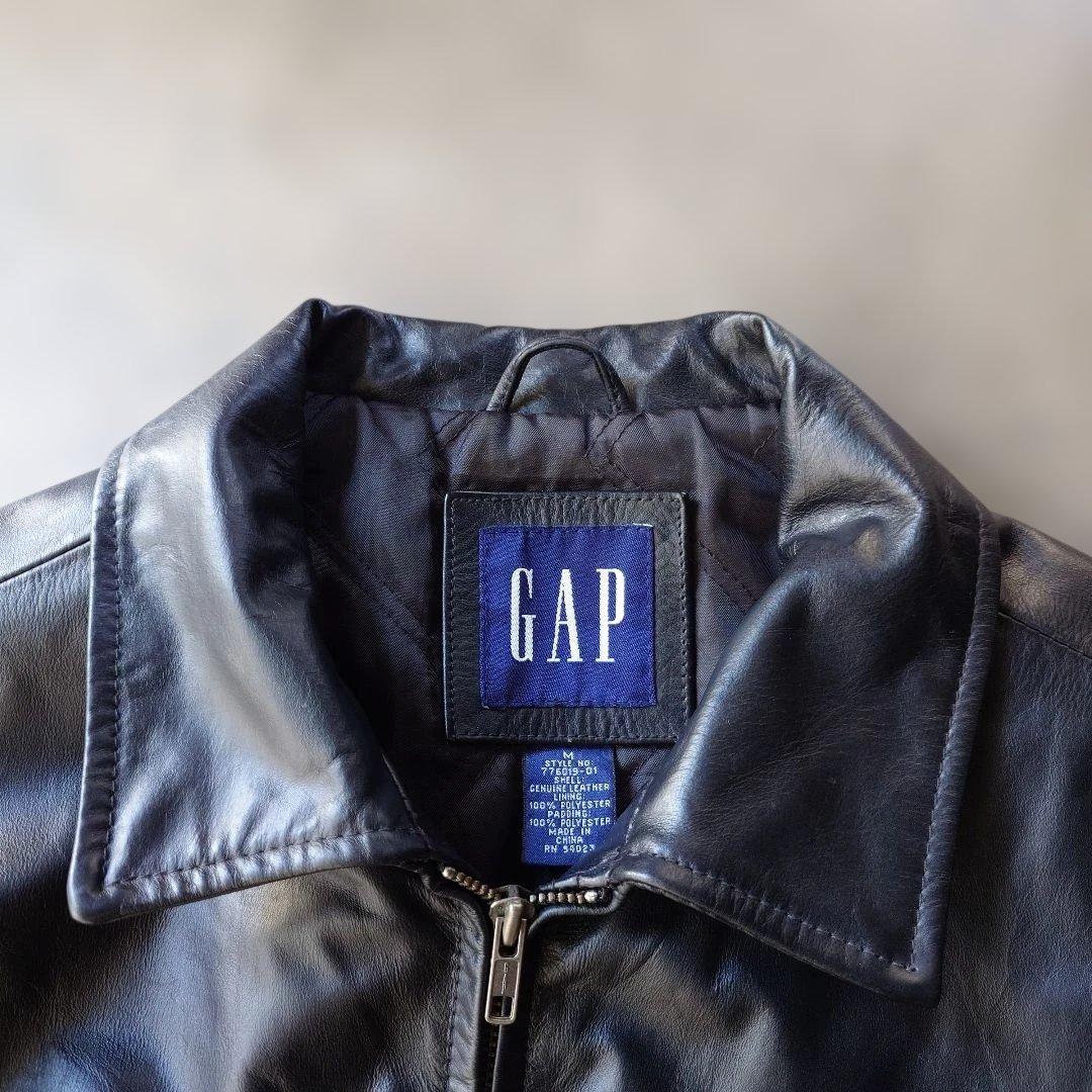 90s OLD GAP leather trucker jacket M