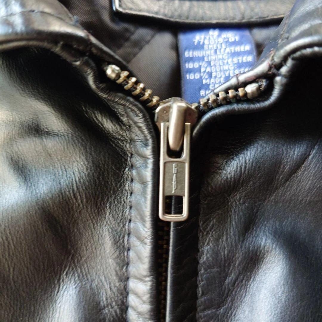 90s OLD GAP leather trucker jacket M